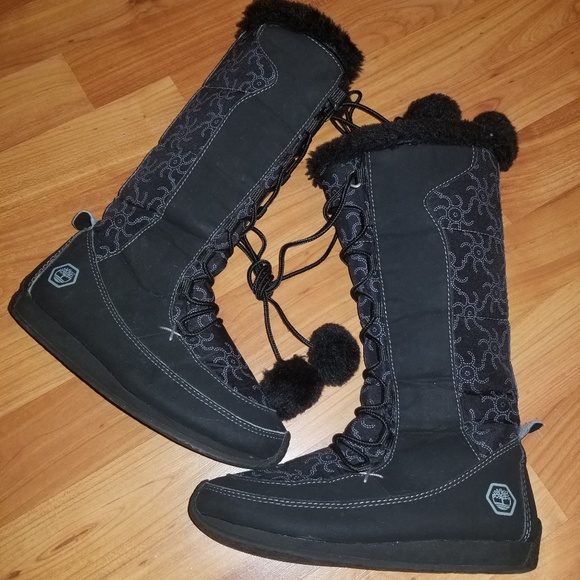 girls black timberland boots